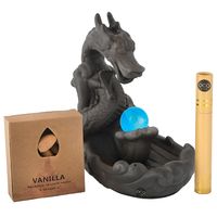 Oco Life Ceramic Dragon Incense Burner with Incense Cones + Sticks